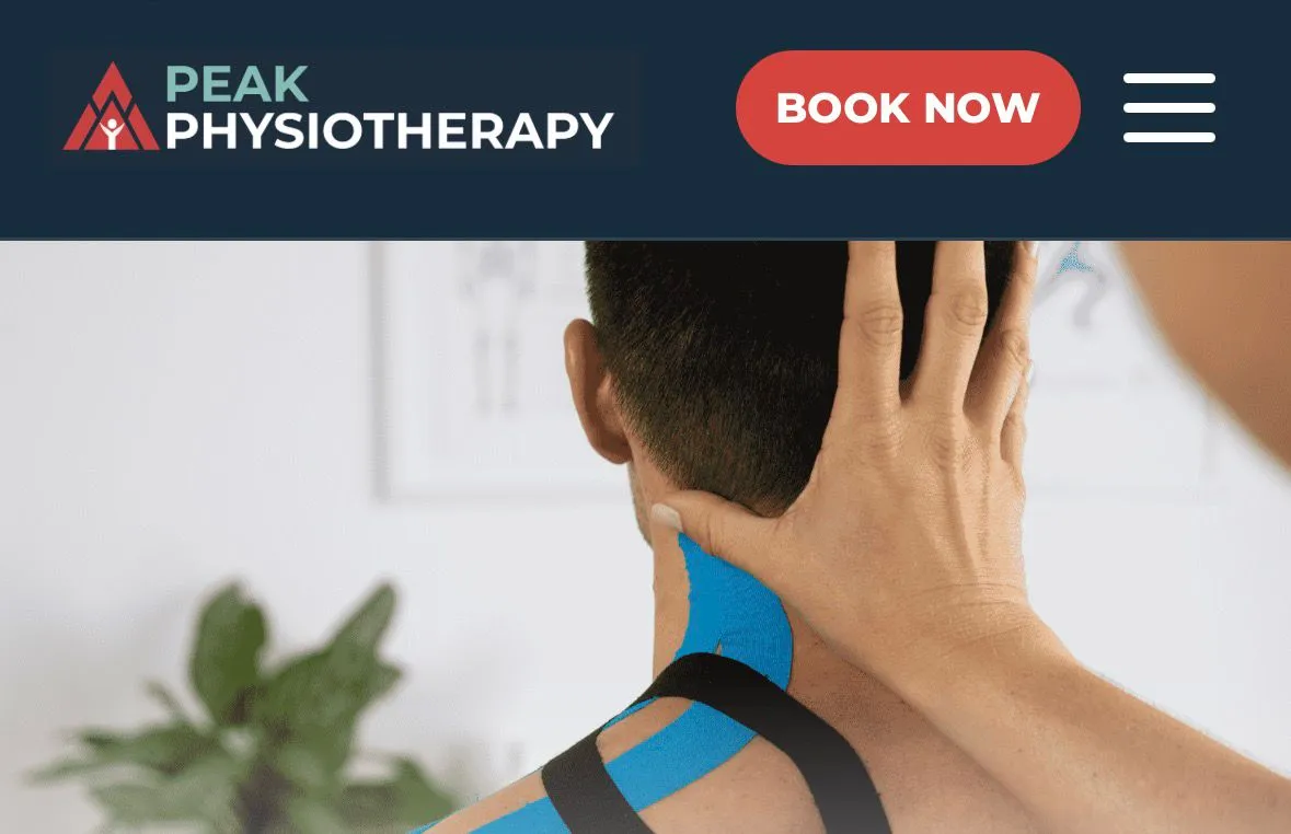 Screenshot of the Peak Physio website